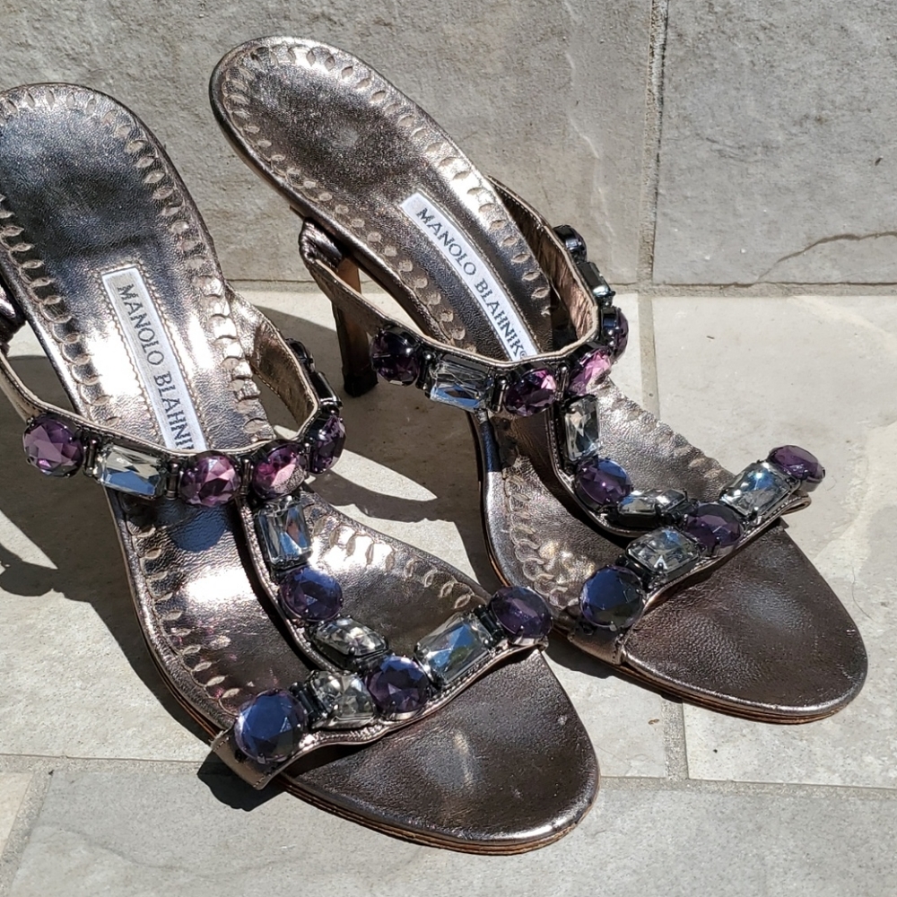 Manolo blahnik jeweled sandal/heel